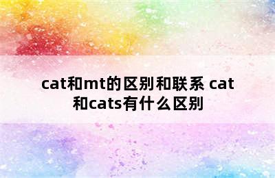 cat和mt的区别和联系 cat和cats有什么区别